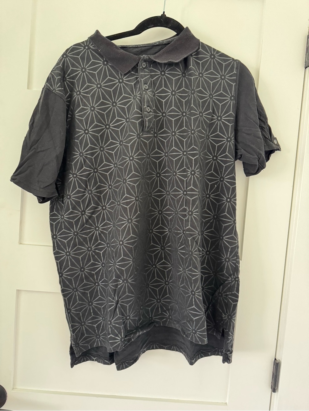 Zanerobe Charcoal Geometric Polo Shirt